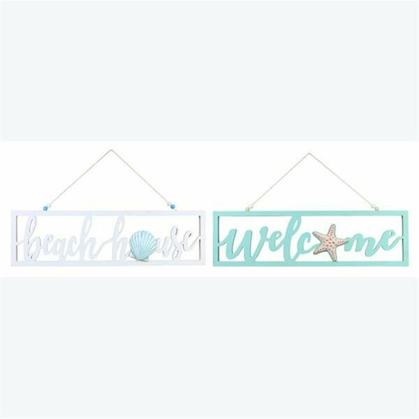 Youngs Beach Wooden Cutout Wall Decor, 2 Assorted Color 62280